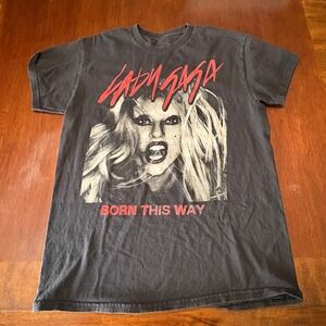 Lady Gaga "Born This Way" Graphic Tee — Black — Size M